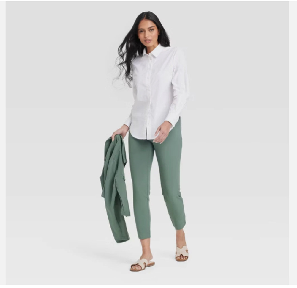 High-Rise Skinny Ankle Pull-On Pants Size 2 Olive NEW NWT -A New Day